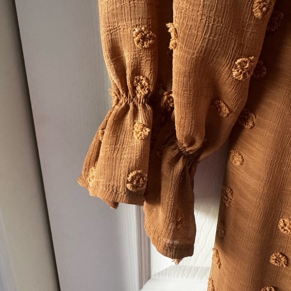 Baltic Born Midi Dress Burnished Brown Long Sleeve V Neck XL Paisley - Picture 3 of 5